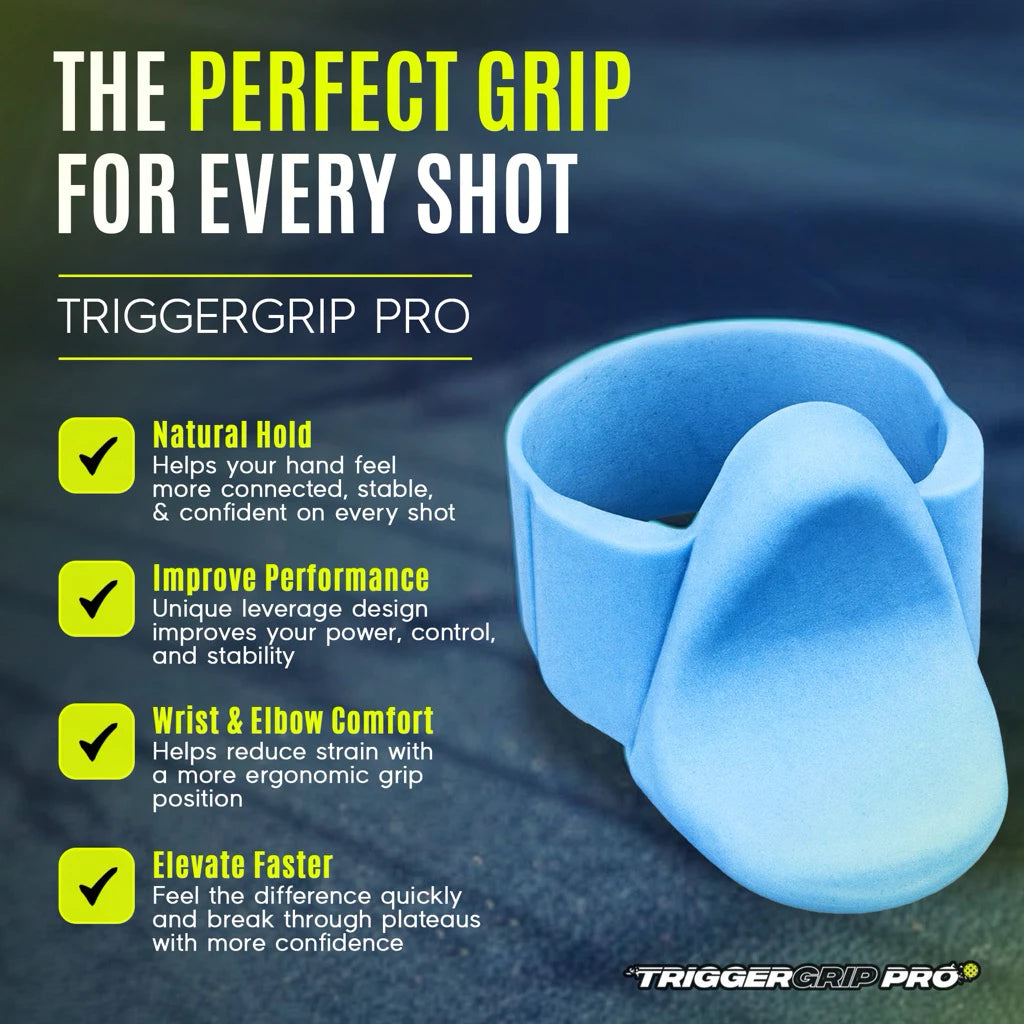 TriggerGrip Pro Pickleball Grip - Stealth Grey / Artic Blue / Coral Pink