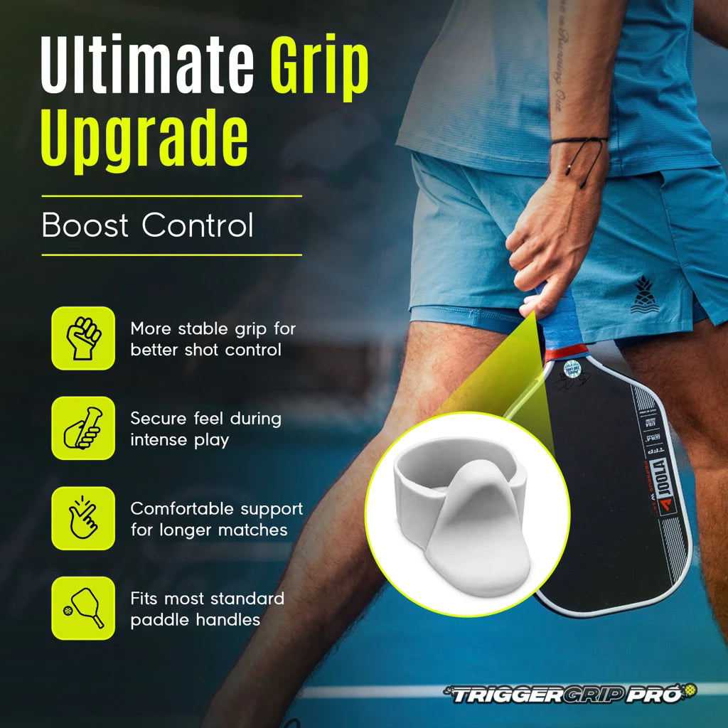 TriggerGrip Pro Pickleball Grip - Stealth Grey / Artic Blue / Coral Pink