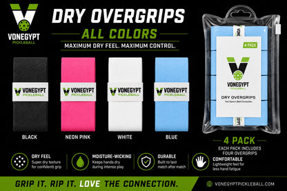 vonEgypt Pickleball | Dry Overgrips | 1 pack (4)